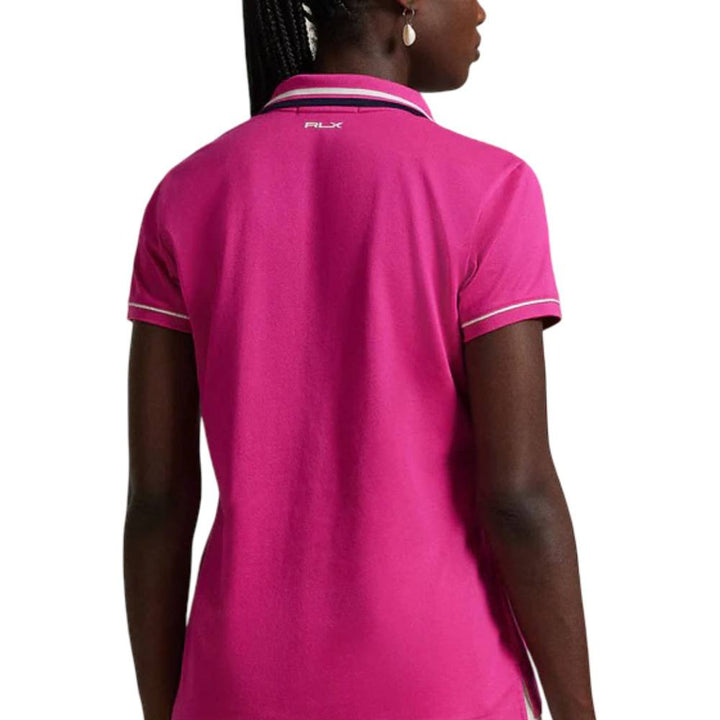 Ralph Lauren Tour Pique Val Golf Polo (Tailored Fit) Regatta Pink/Refined Navy/Ceramic White Multi - SP25 Women