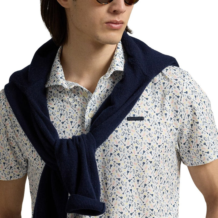 Ralph Lauren Tailored Fit Shortsleeve Lightweight Airflow Performance Golf Polo Mixology Tee Time Refined Navy - SP25 Men