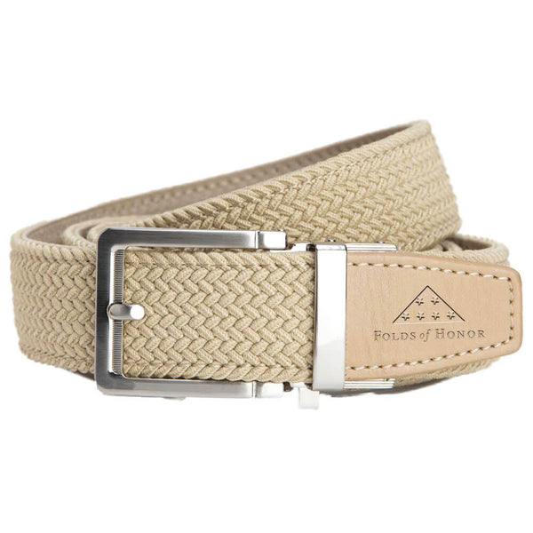 Nexbelt FoH Braided Stamped Tip Ratchet Golf Belt Tan - 25 Men
