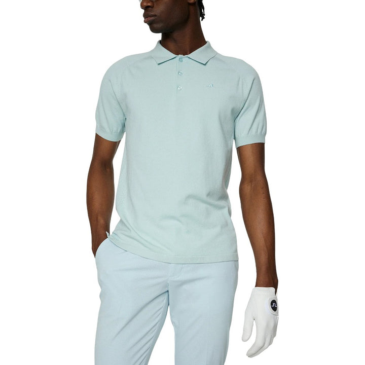 J.Lindeberg Martines Knitted Golf Polo Winter Sky - SH25 Men