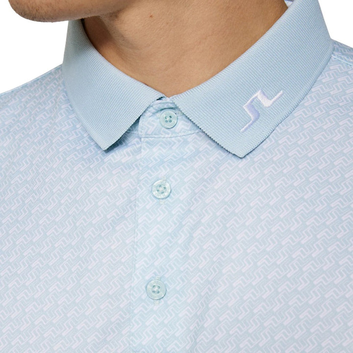 J.Lindeberg Tour Tech Print Golf Polo Shadow Bridge Winter Sky - SH25 Men