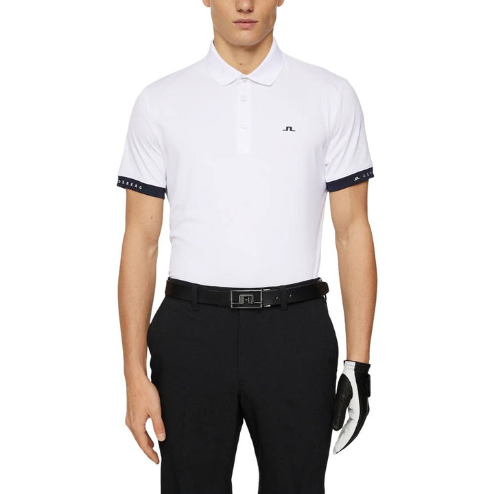 J.Lindeberg Guy Golf Polo White - SS25 Men