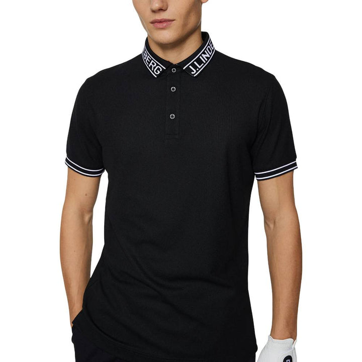 J.Lindeberg Austin Golf Polo Black - SS25 Men