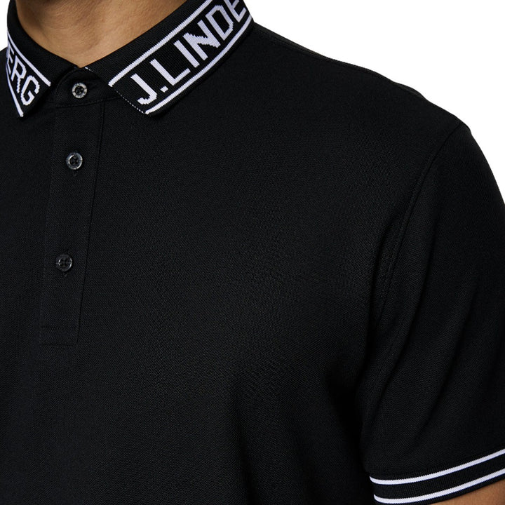 J.Lindeberg Austin Golf Polo Black - SS25 Men