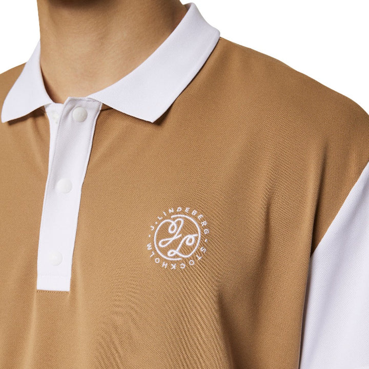 J.Lindeberg Club House Loose Fit Golf Polo Tiger Eye - SS25 Men
