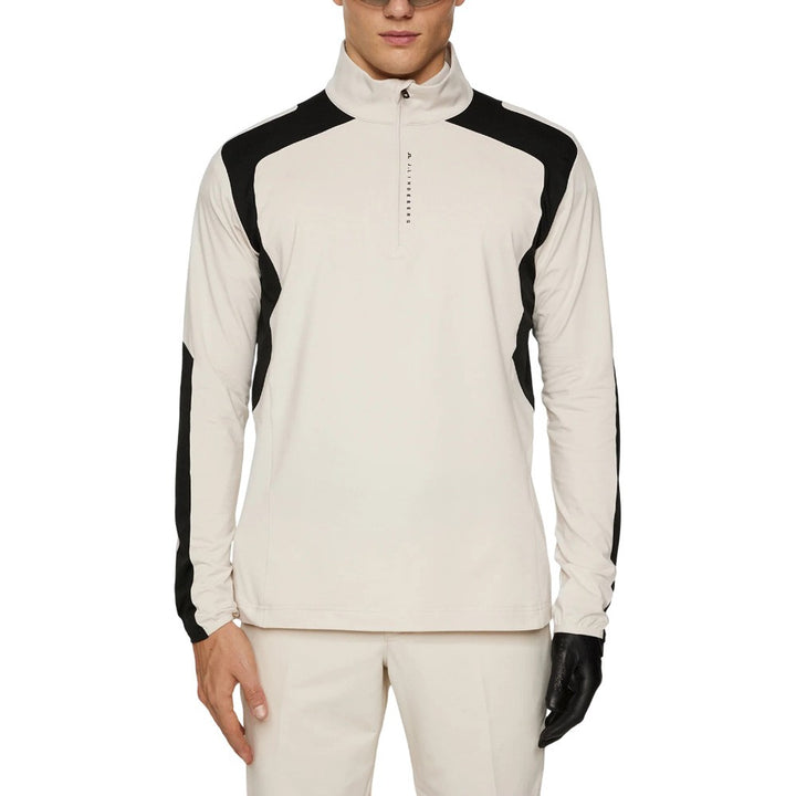 J.Lindeberg Leander Quarter Zip Mid Layer Golf Pullover Moonbeam - SH25 Men