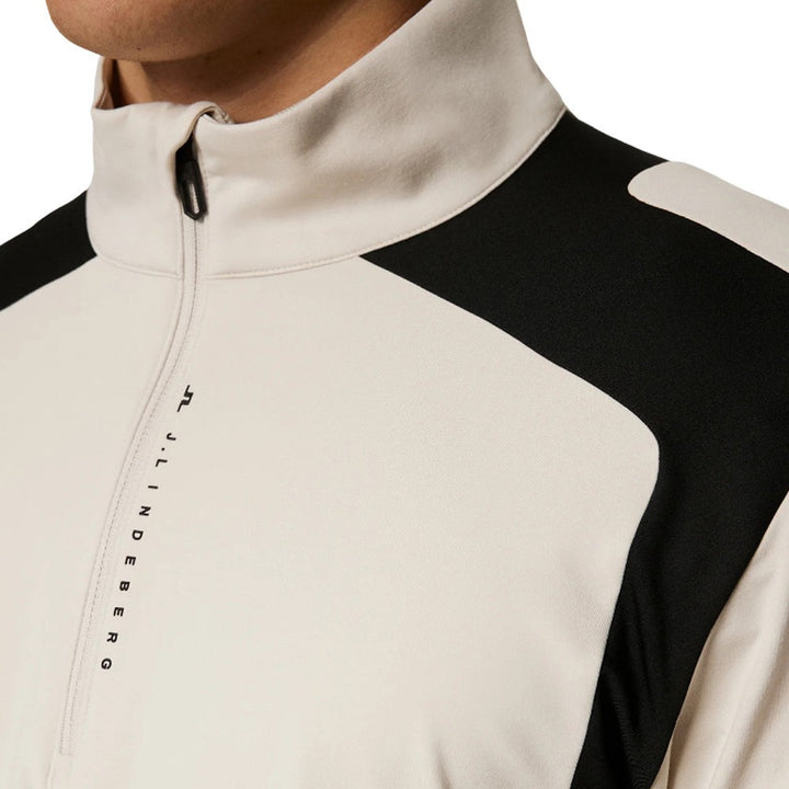 J.Lindeberg Leander Quarter Zip Mid Layer Golf Pullover Moonbeam - SH25 Men