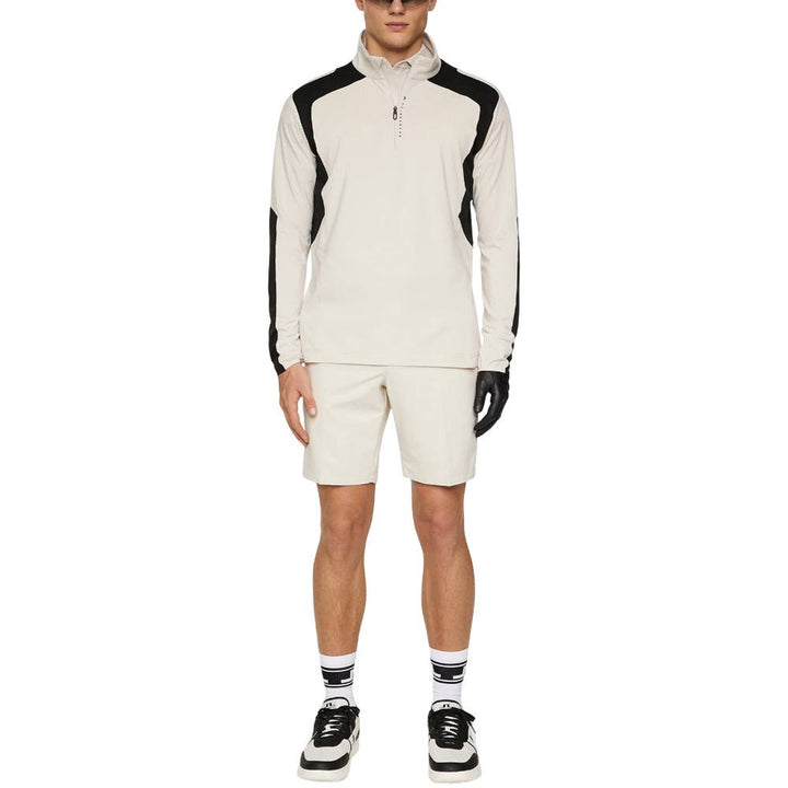 J.Lindeberg Leander Quarter Zip Mid Layer Golf Pullover Moonbeam - SH25 Men