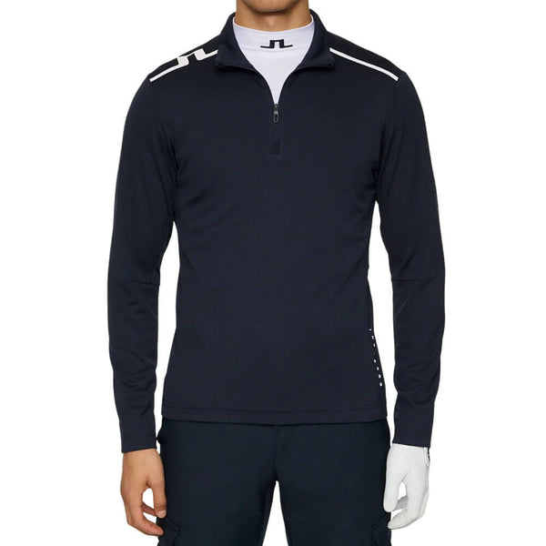 J.Lindeberg Leon Quarter Zip Mid Layer Golf Pullover JL Navy - SH25 Men