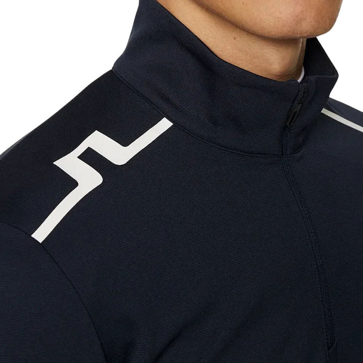 J.Lindeberg Leon Quarter Zip Mid Layer Golf Pullover JL Navy - SH25 Men