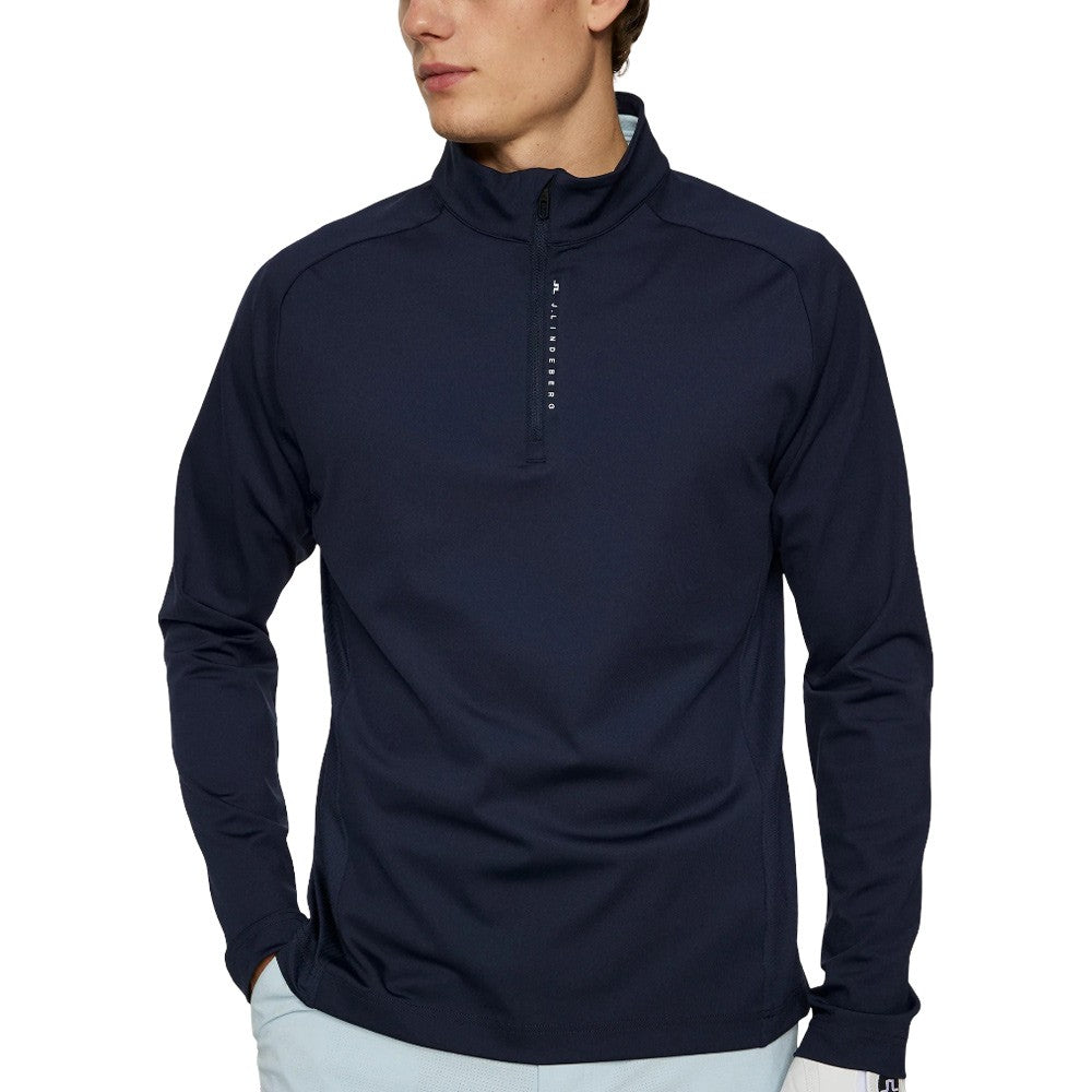 ヤジャー J.Lindeberg Mathias Zip Mid Layer Golf Pullover JL Navy - SH25 Men