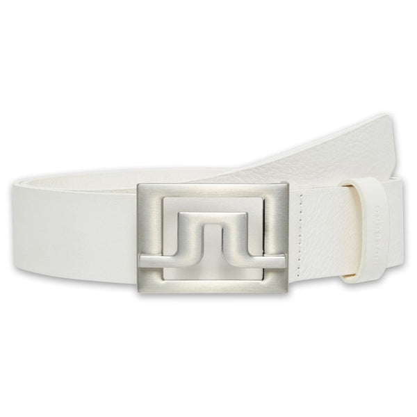 J.Lindeberg Slater White Leather Golf Belt White - SS25 Men
