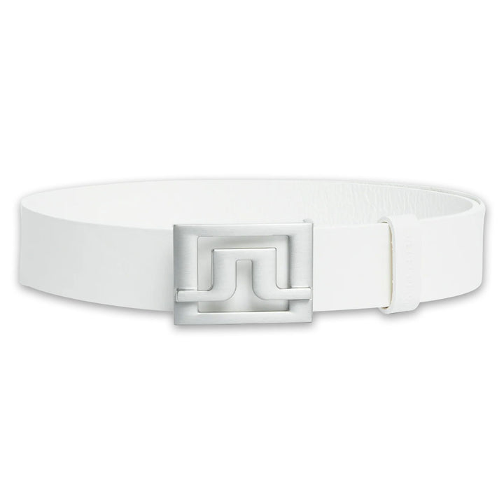 J.Lindeberg Slater White Leather Golf Belt White - SS25 Men