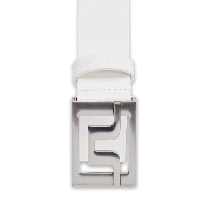J.Lindeberg Slater White Leather Golf Belt White - SS25 Men