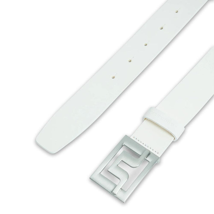 J.Lindeberg Slater White Leather Golf Belt White - SS25 Men