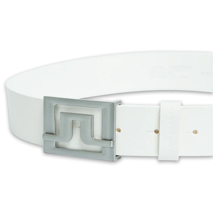 J.Lindeberg Slater White Leather Golf Belt White - SS25 Men