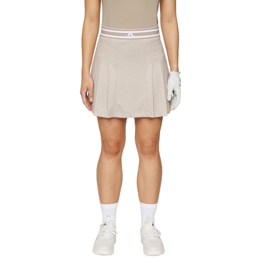 J.Lindeberg Harlow Print Golf Skirt Shadow Bridge Khaki - SH25