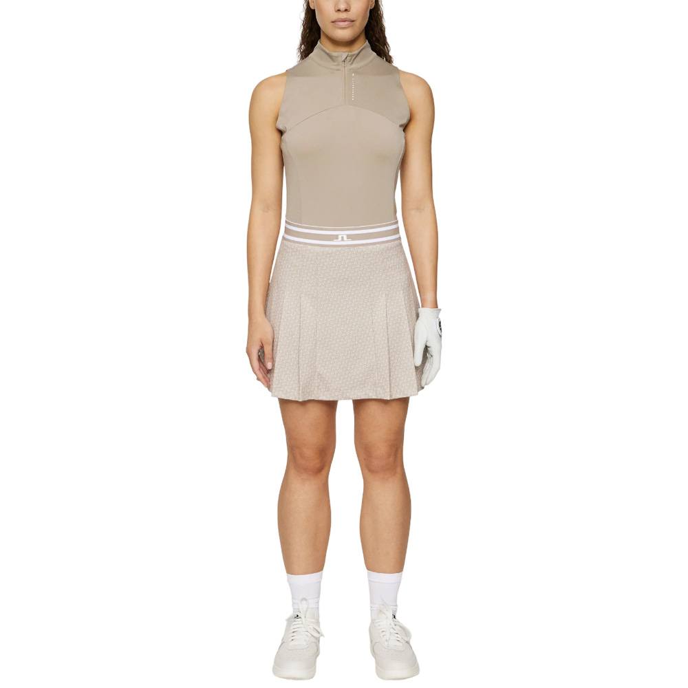 J.Lindeberg Harlow Print Golf Skirt Shadow Bridge Khaki - SH25