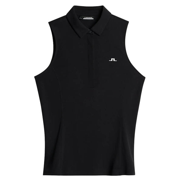 J.Lindeberg Dena Sleeveless Golf Polo Black - SS25 Women