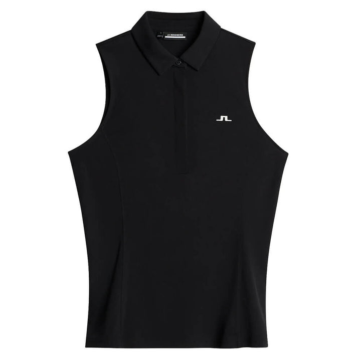 J.Lindeberg Dena Sleeveless Golf Polo Black - SS25 Women