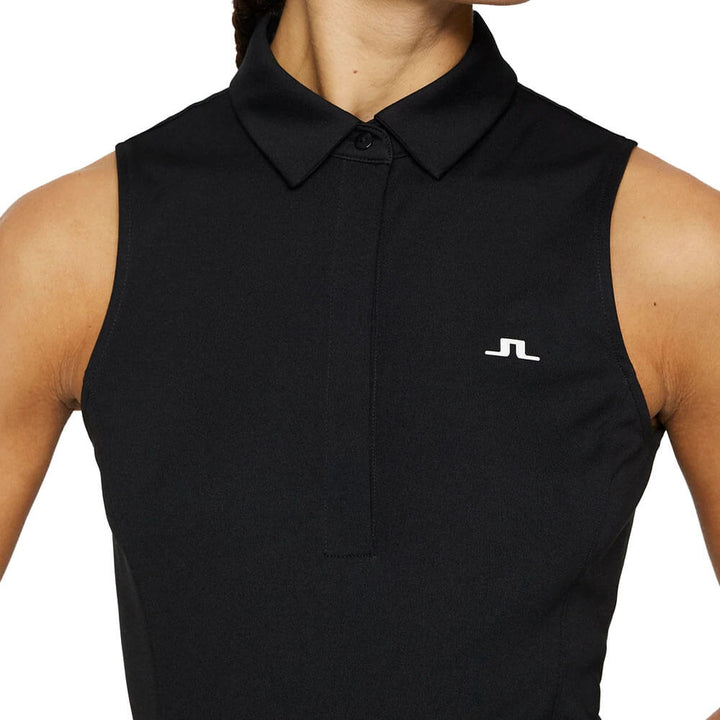 J.Lindeberg Dena Sleeveless Golf Polo Black - SS25 Women