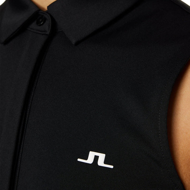 J.Lindeberg Dena Sleeveless Golf Polo Black - SS25 Women