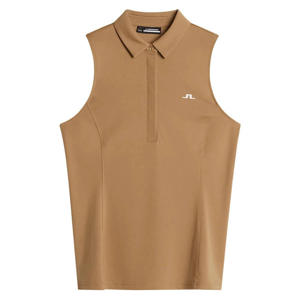 J.Lindeberg Dena Sleeveless Golf Polo Tigers Eye - SS25 Women