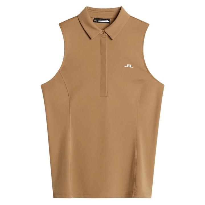 J.Lindeberg Dena Sleeveless Golf Polo Tigers Eye - SS25 Women