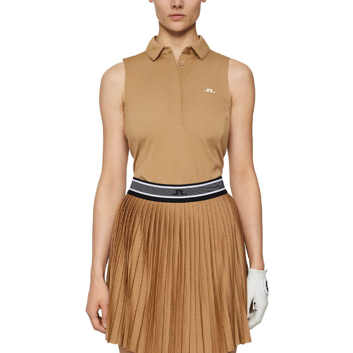 J.Lindeberg Dena Sleeveless Golf Polo Tigers Eye - SS25 Women
