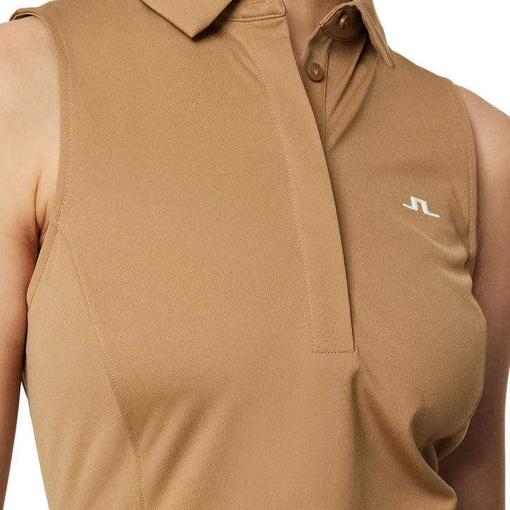 J.Lindeberg Dena Sleeveless Golf Polo Tigers Eye - SS25 Women