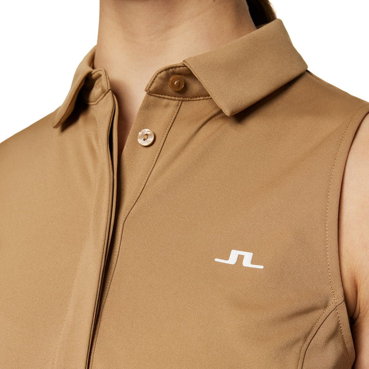 J.Lindeberg Dena Sleeveless Golf Polo Tigers Eye - SS25 Women