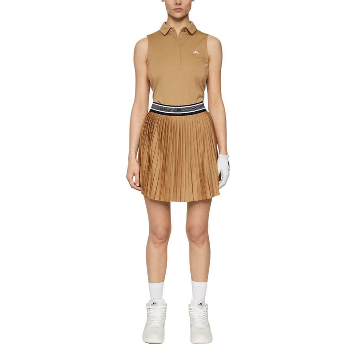 J.Lindeberg Dena Sleeveless Golf Polo Tigers Eye - SS25 Women