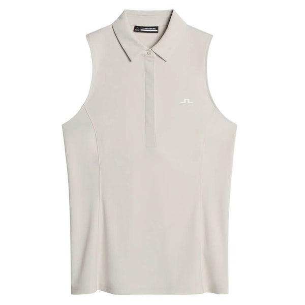 J.Lindeberg Dena Sleeveless Golf Polo Light Grey Melange - SS25 Women