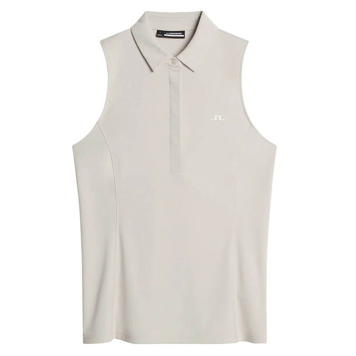 J.Lindeberg Dena Sleeveless Golf Polo Light Grey Melange - SS25 Women