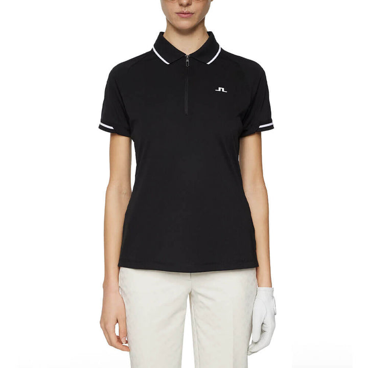 J.Lindeberg Lee Golf Polo Black - SS25 Women