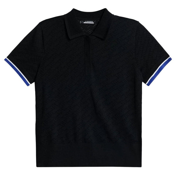 J.Lindeberg Lomi Knitted Golf Shirt Black - SS25 Women
