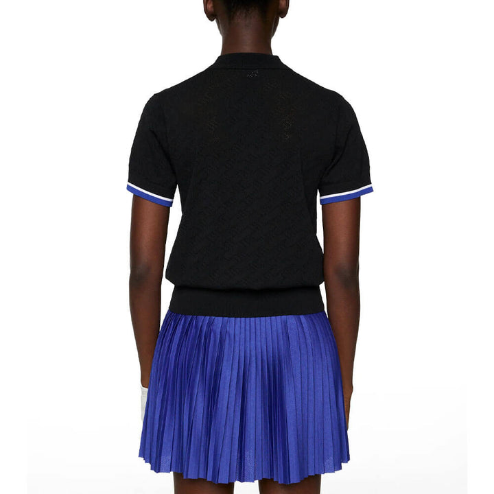 J.Lindeberg Lomi Knitted Golf Shirt Black - SS25 Women