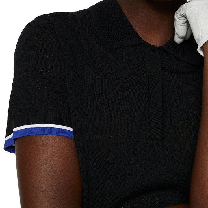 J.Lindeberg Lomi Knitted Golf Shirt Black - SS25 Women