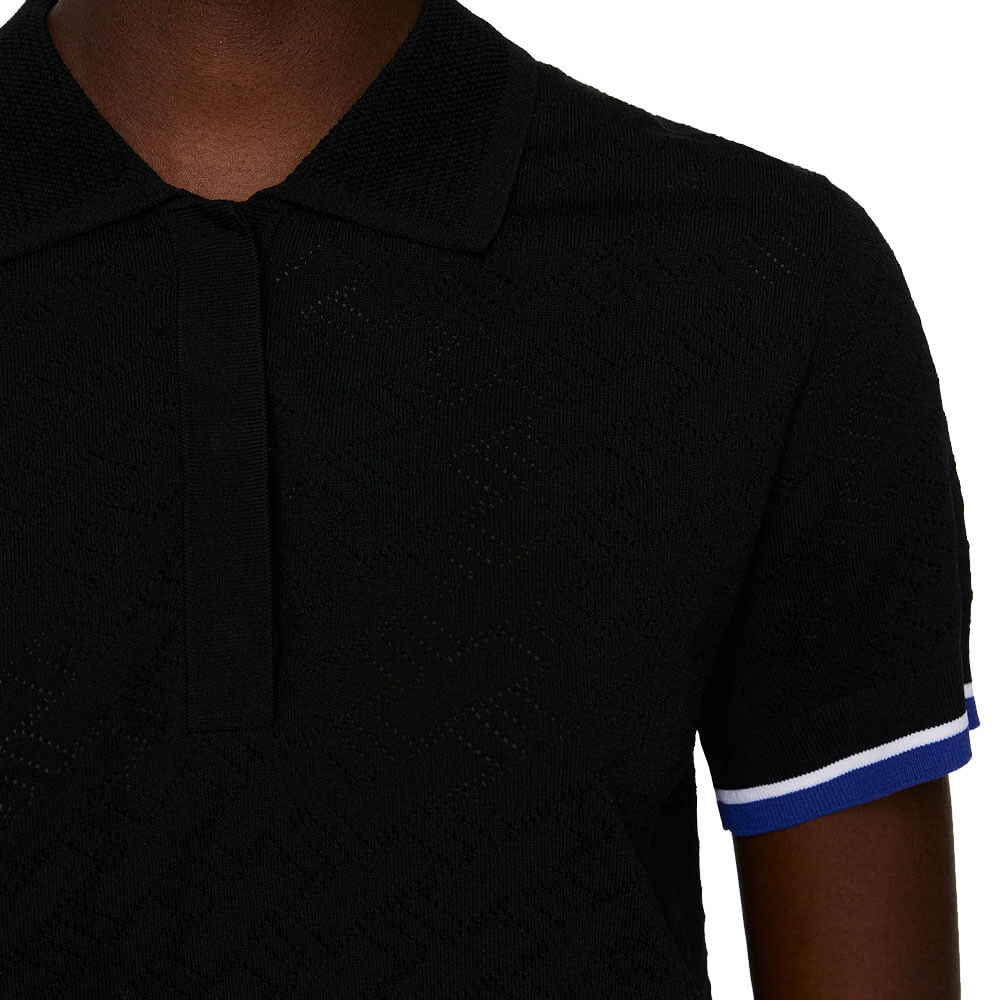 J.Lindeberg Lomi Knitted Golf Polo Black - SS25 Women – Golfio