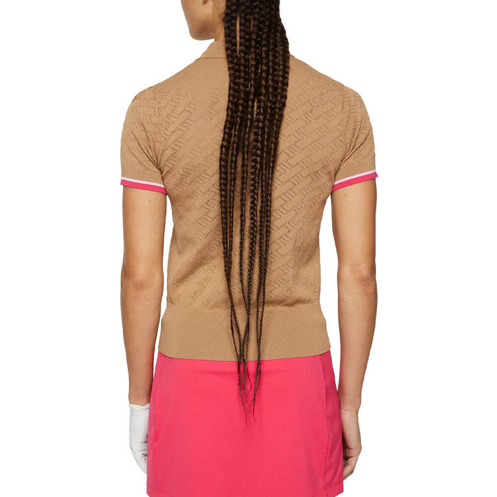 J.Lindeberg Lomi Knitted Golf Shirt Tigers Eye - SS25 Women