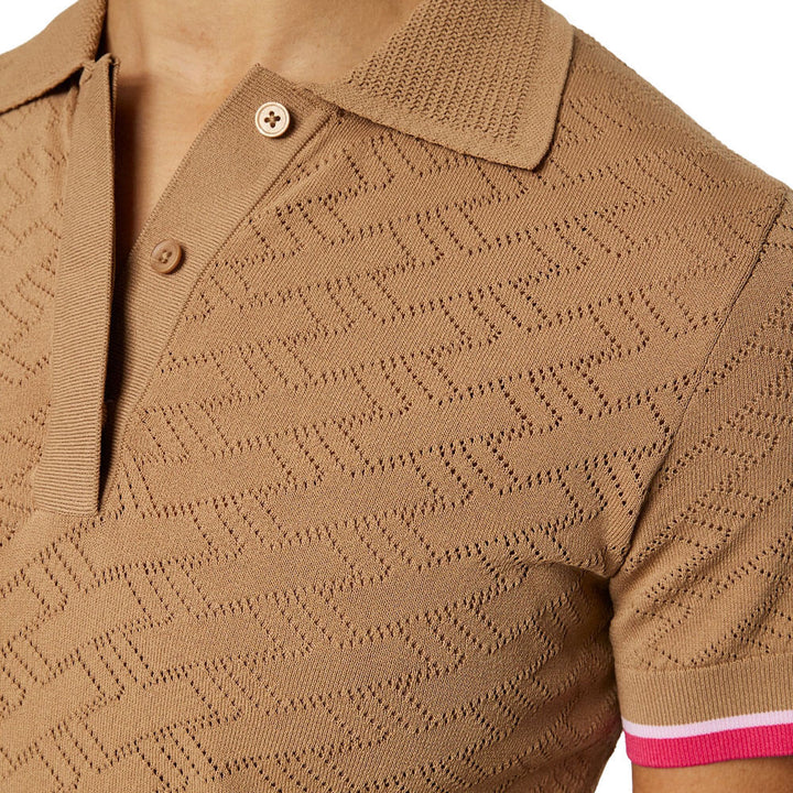 J.Lindeberg Lomi Knitted Golf Shirt Tigers Eye - SS25 Women