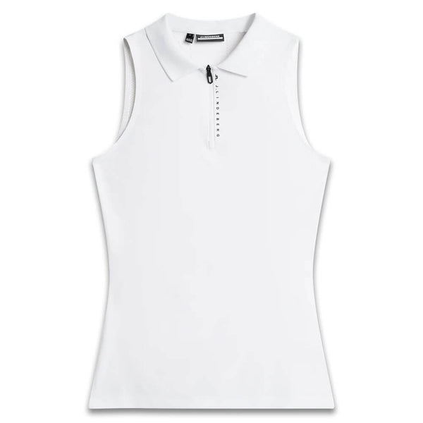 J.Lindeberg Leylo Sleeveless Golf Polo White - SH25 Women