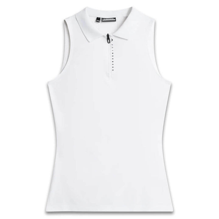J.Lindeberg Leylo Sleeveless Golf Polo White - SH25 Women