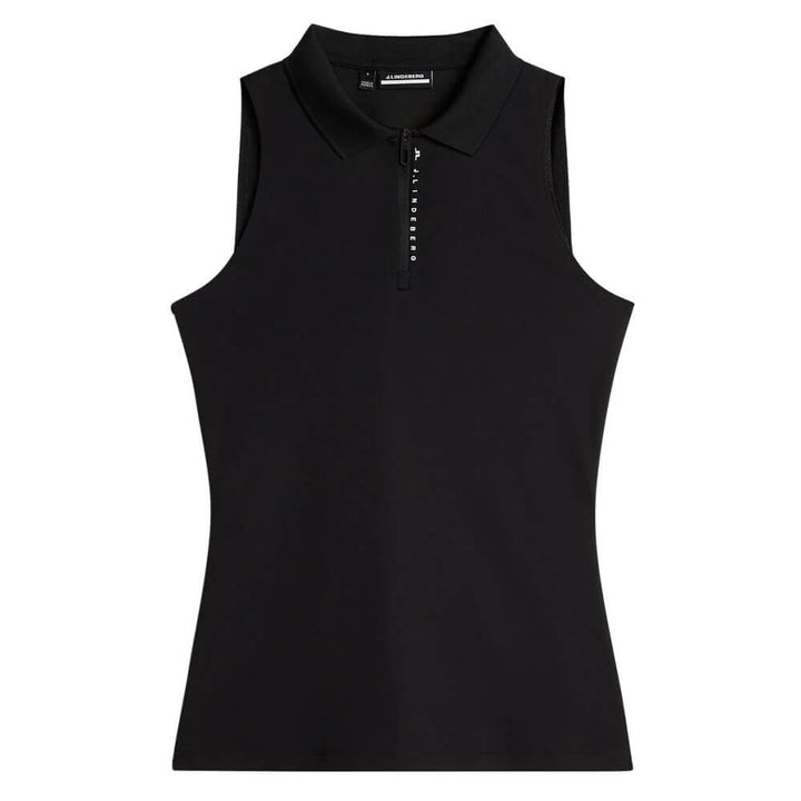 J.Lindeberg Leylo Sleeveless Golf Polo Black - SH25 Women