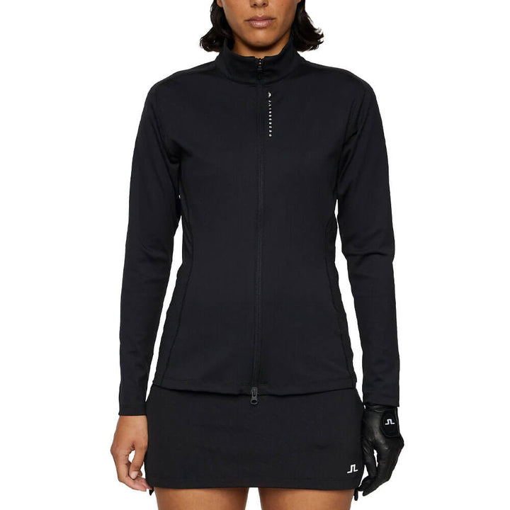 J.Lindeberg Mel Zip Mid Layer Golf Pullover Black - SH25 Women