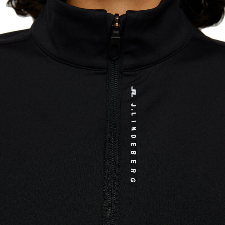 J.Lindeberg Mel Zip Mid Layer Golf Pullover Black - SH25 Women