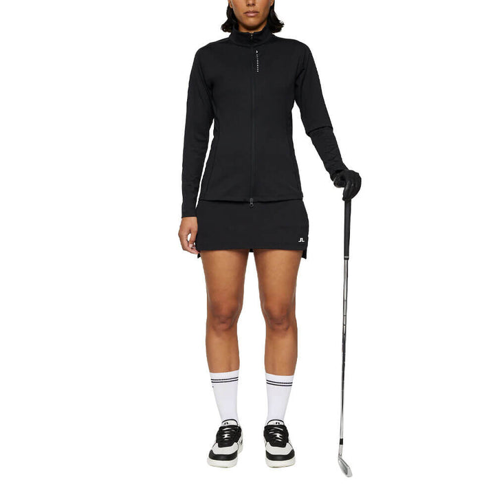 J.Lindeberg Mel Zip Mid Layer Golf Pullover Black - SH25 Women