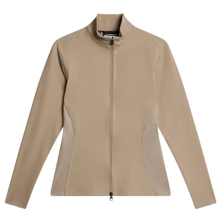 J.Lindeberg Mel Zip Mid Layer Golf Pullover Vintage Khaki - SH25 Women