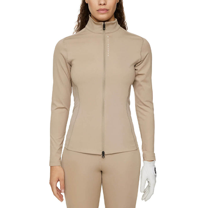 J.Lindeberg Mel Zip Mid Layer Golf Pullover Vintage Khaki - SH25 Women