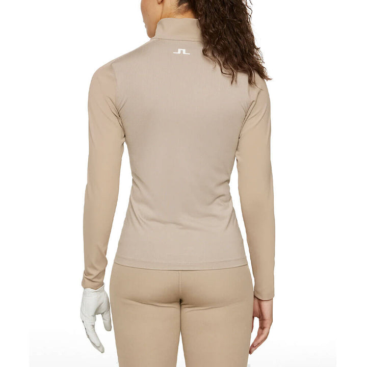 J.Lindeberg Mel Zip Mid Layer Golf Pullover Vintage Khaki - SH25 Women